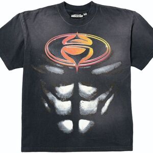 HeliStar Black Short-Sleeve Graphic Tee with Orange-Yellow Logo